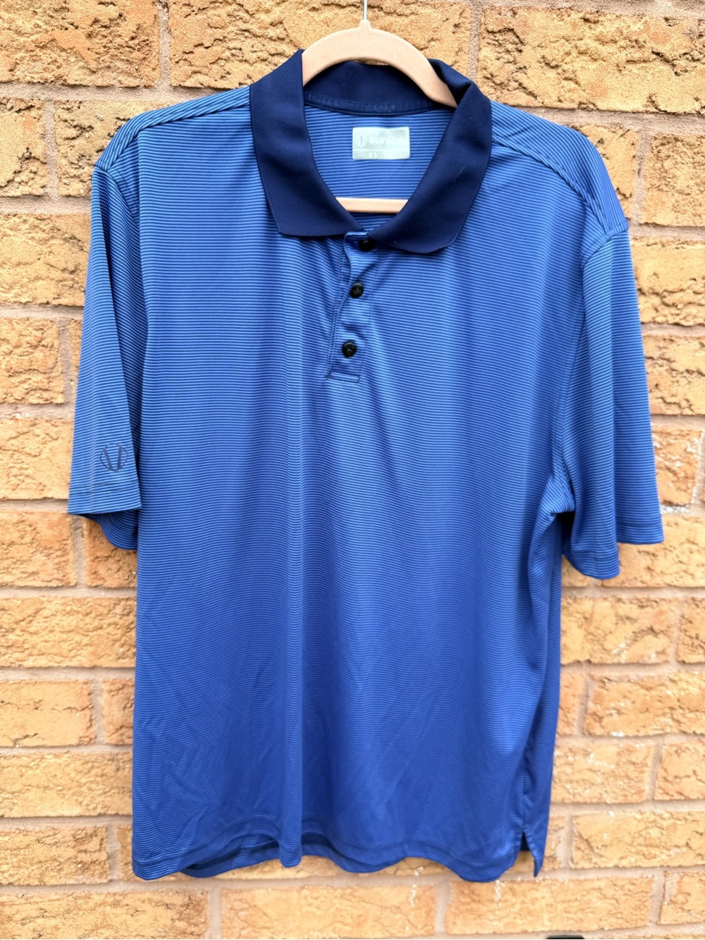 💫4/$25 • Sunice Men's Blue Short-Sleeve Polo with Navy Collar